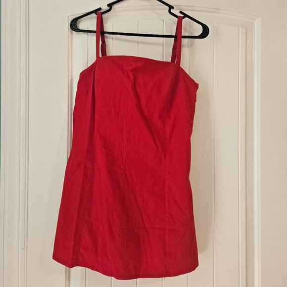 Red Linen Dress Skort - Picture 1 of 2